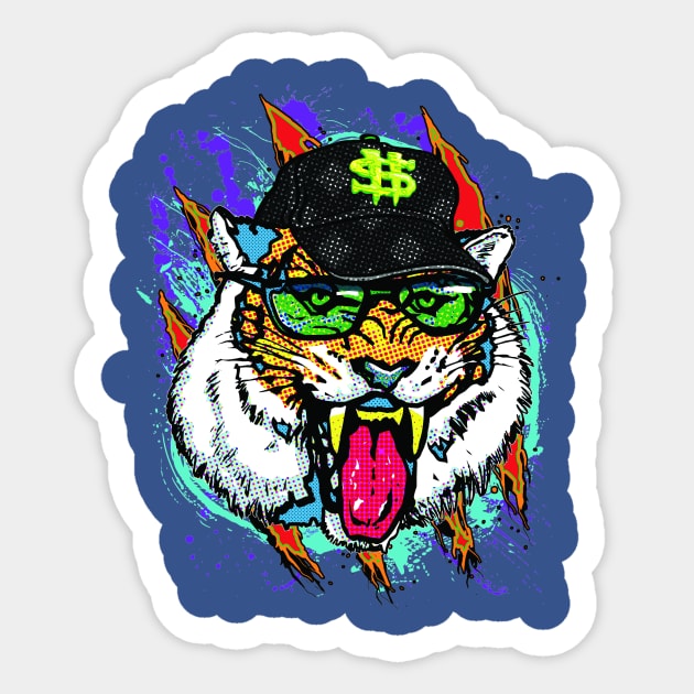 Tiger is Money Sticker by Mudge